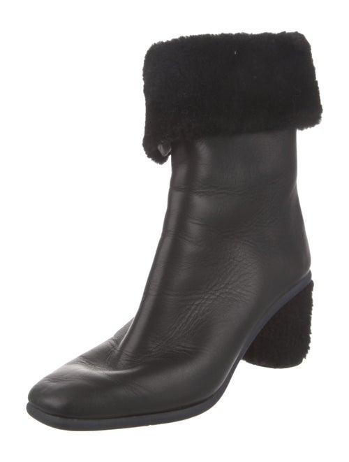 Gray Matters Leather Faux Fur Trim Boots