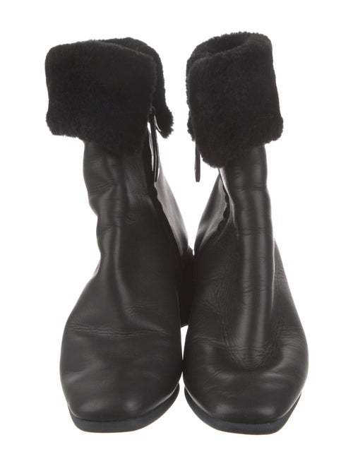 Gray Matters Leather Faux Fur Trim Boots