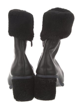 Gray Matters Leather Faux Fur Trim Boots