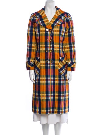 Garfinckel's Linen Plaid Print Coat