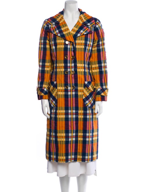 Garfinckel's Linen Plaid Print Coat