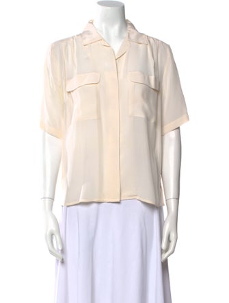 Garfinckel's Short Sleeve Button-Up Top