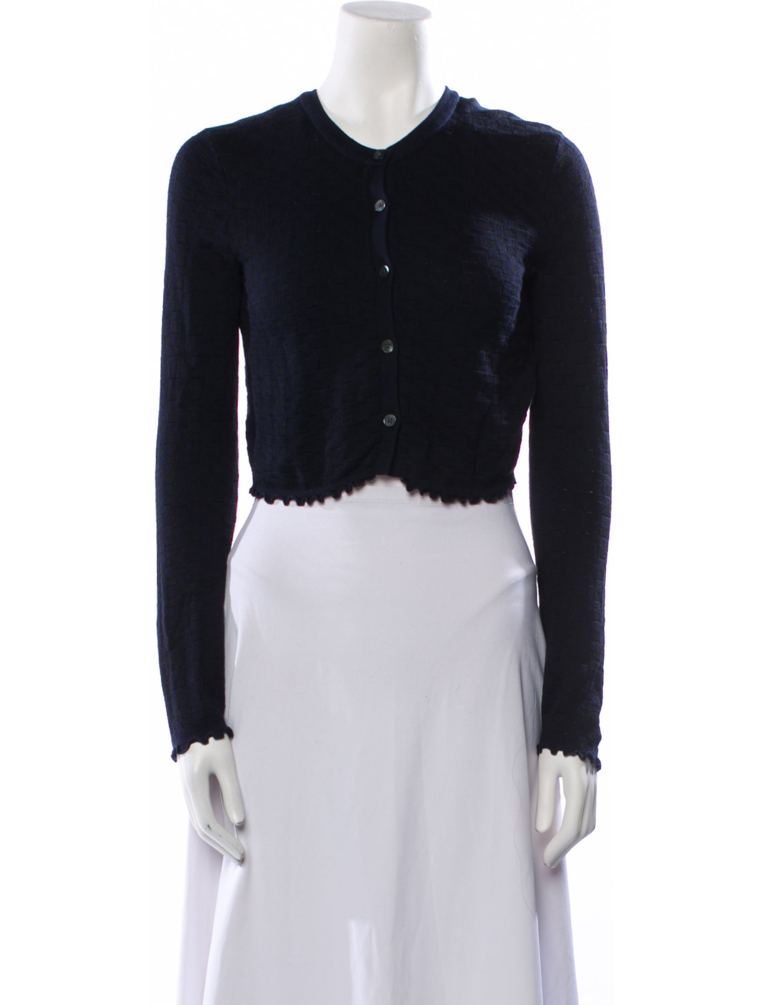 Guest in Residence Crew Neck Long Sleeve Crop Top