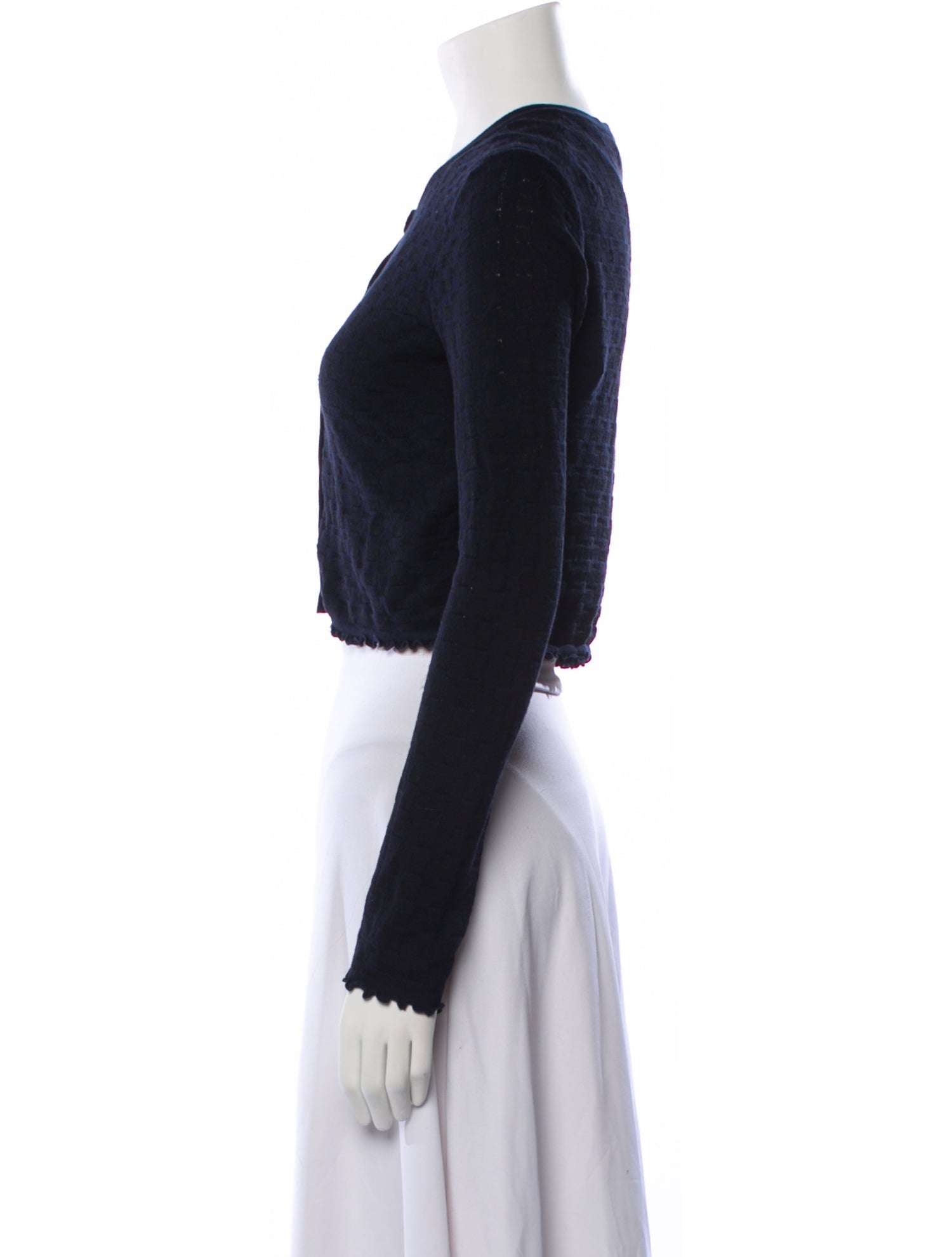 Guest in Residence Crew Neck Long Sleeve Crop Top