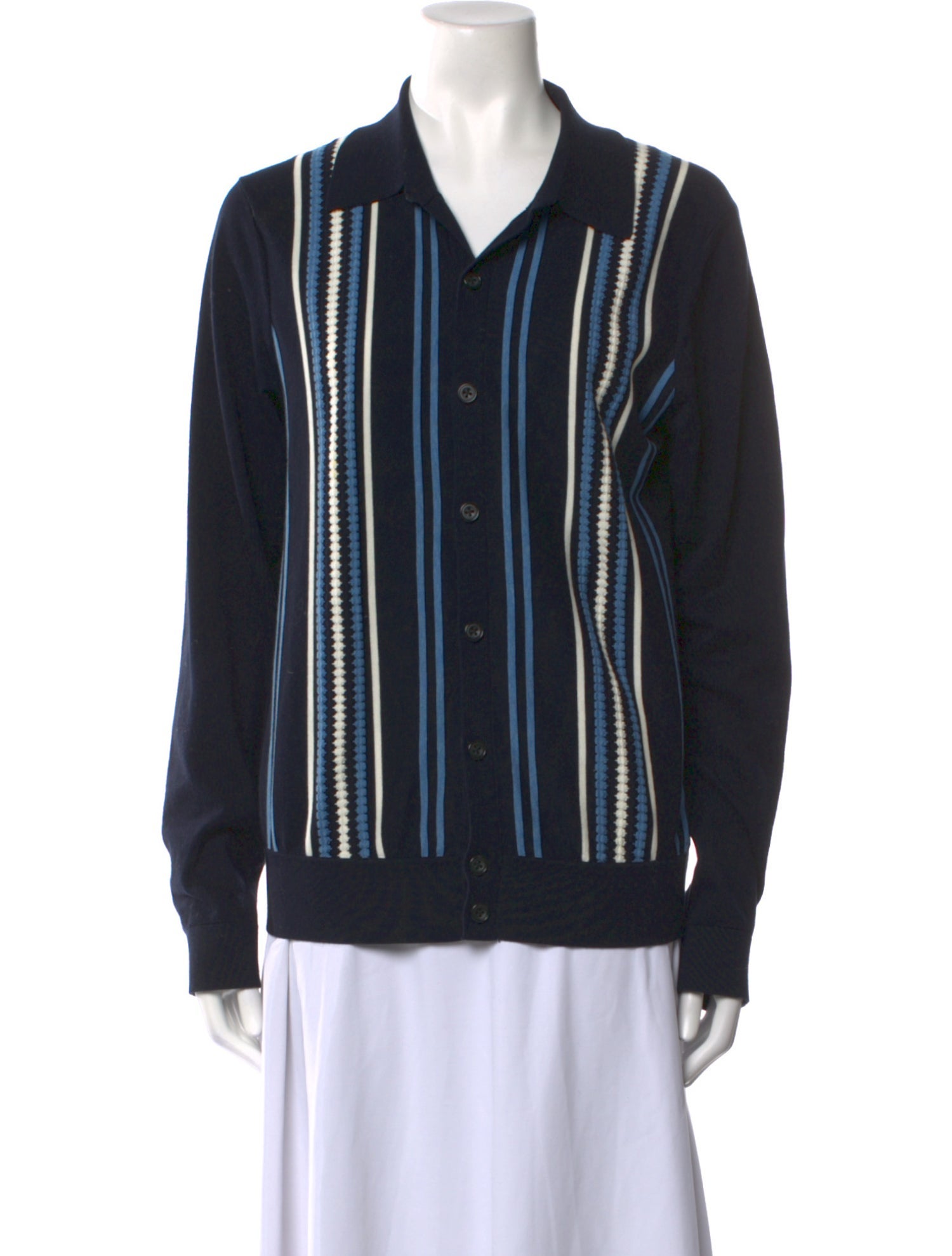 Guest in Residence Striped V-Neck Sweater