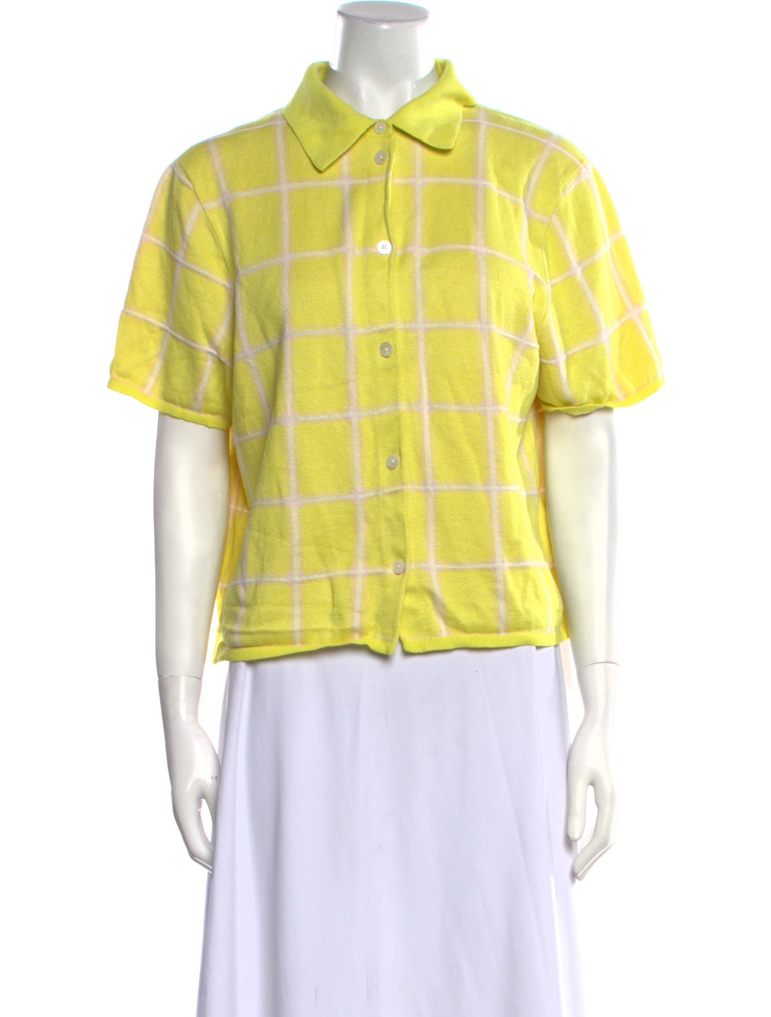 Guest in Residence Silk Plaid Print Sweater