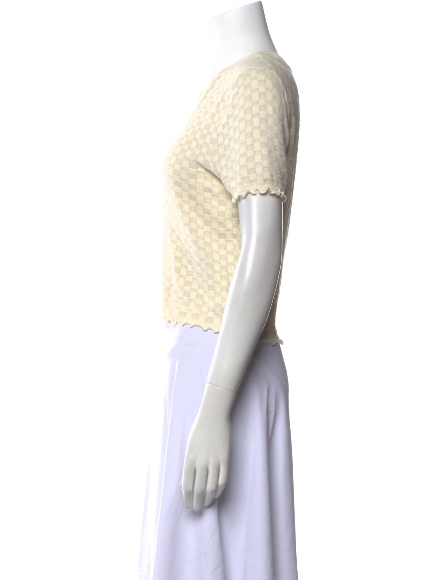 Guest in Residence Crew Neck Short Sleeve Crop Top