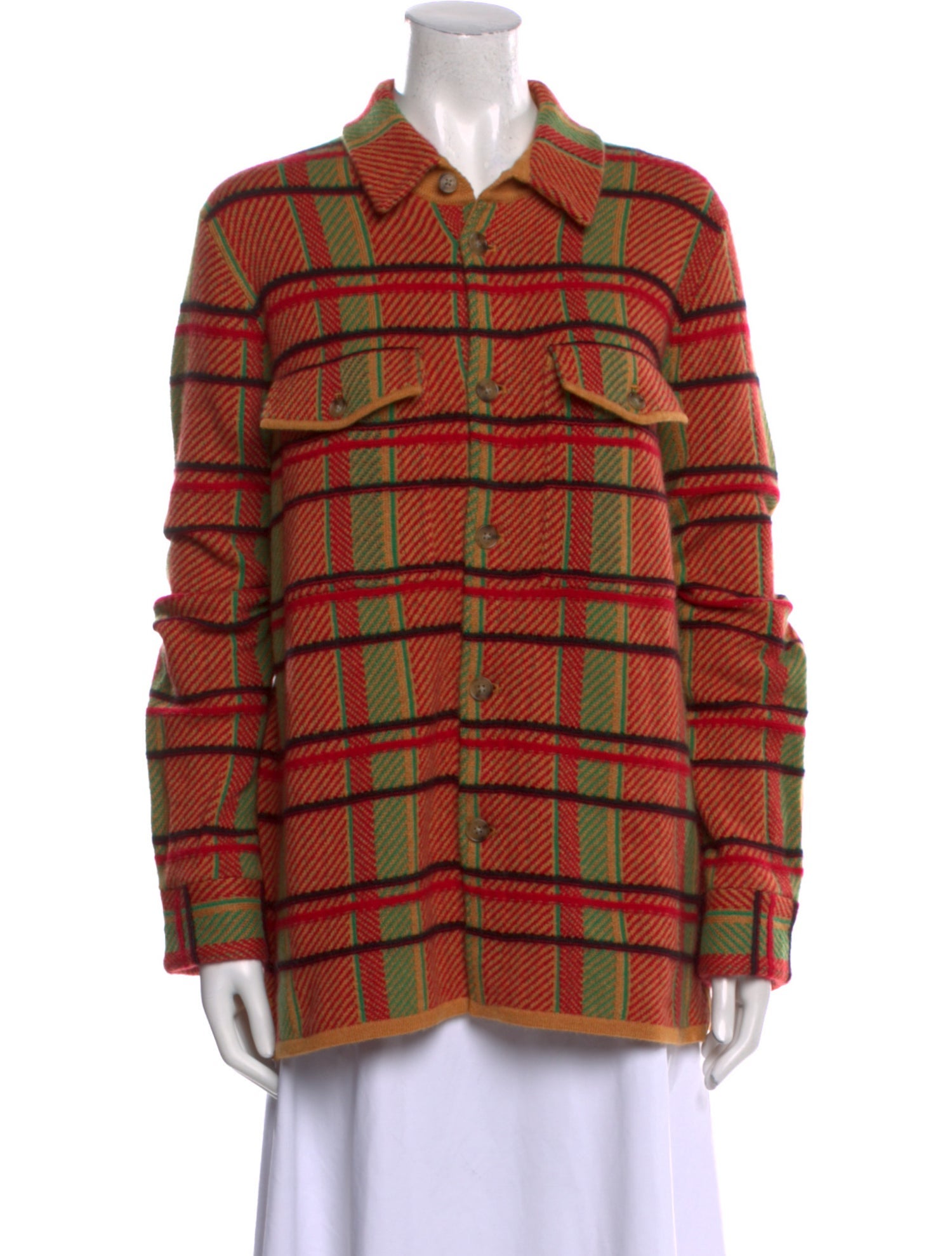 Guest in Residence Cashmere Plaid Print Button-Up Top w/ Tags