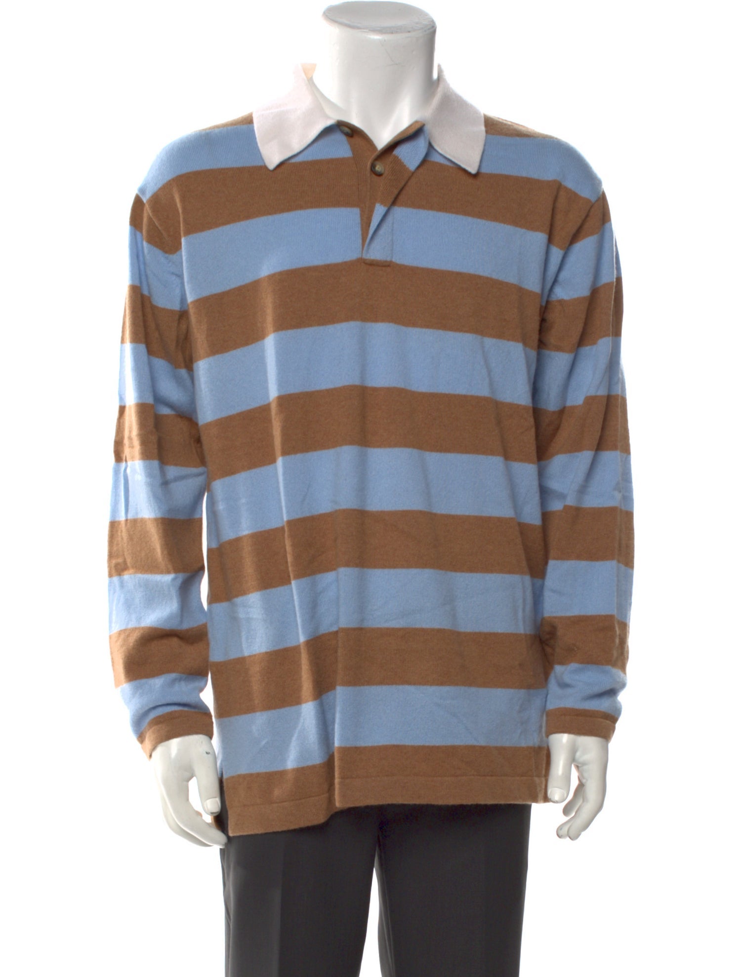 Guest in Residence Cashmere Striped Polo Sweater