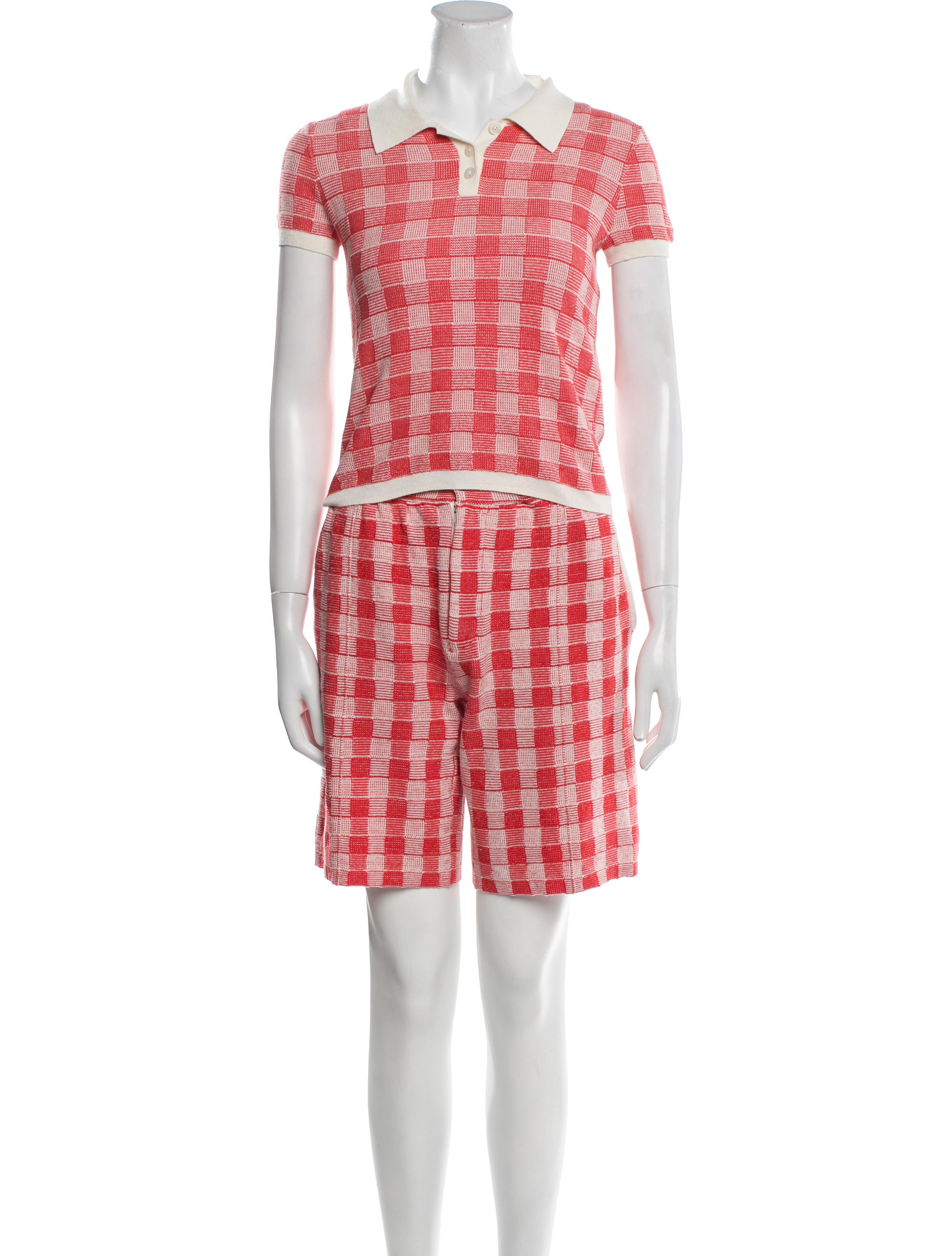 Guest in Residence Plaid Print Short Set