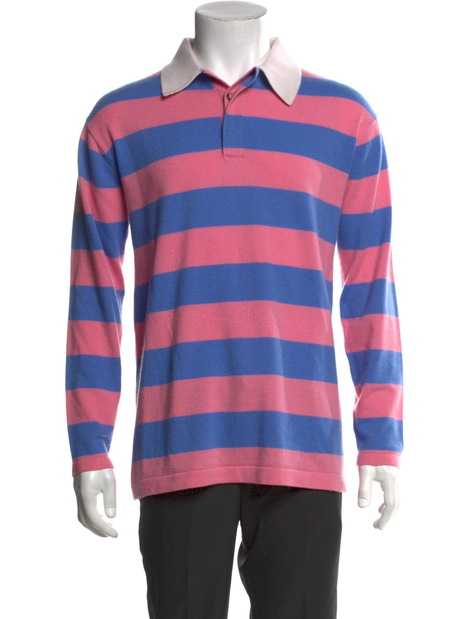Guest in Residence Cashmere Striped Polo Shirt