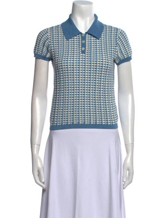 Guest in Residence Plaid Print Short Sleeve Polo