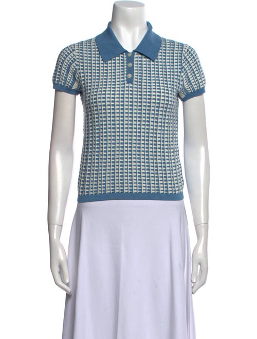 Guest in Residence Plaid Print Short Sleeve Polo