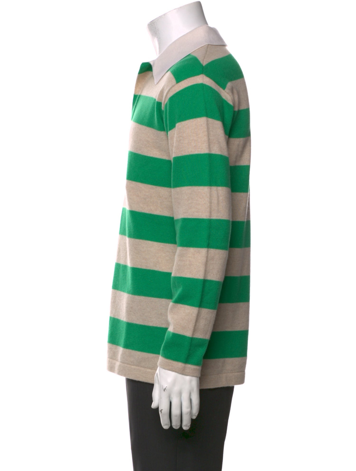Guest in Residence Cashmere Striped Polo Shirt