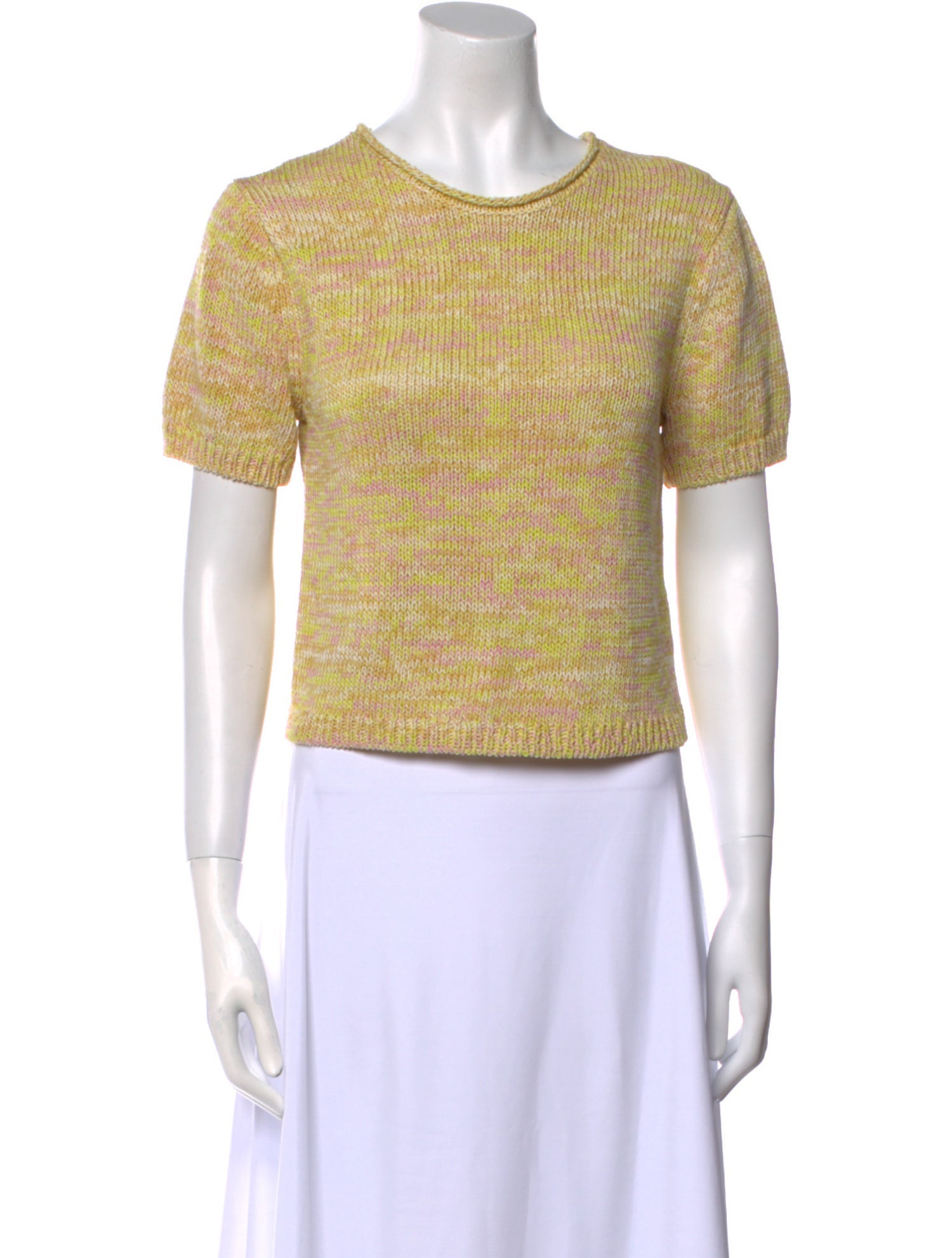 Guest in Residence Printed Scoop Neck Crop Top