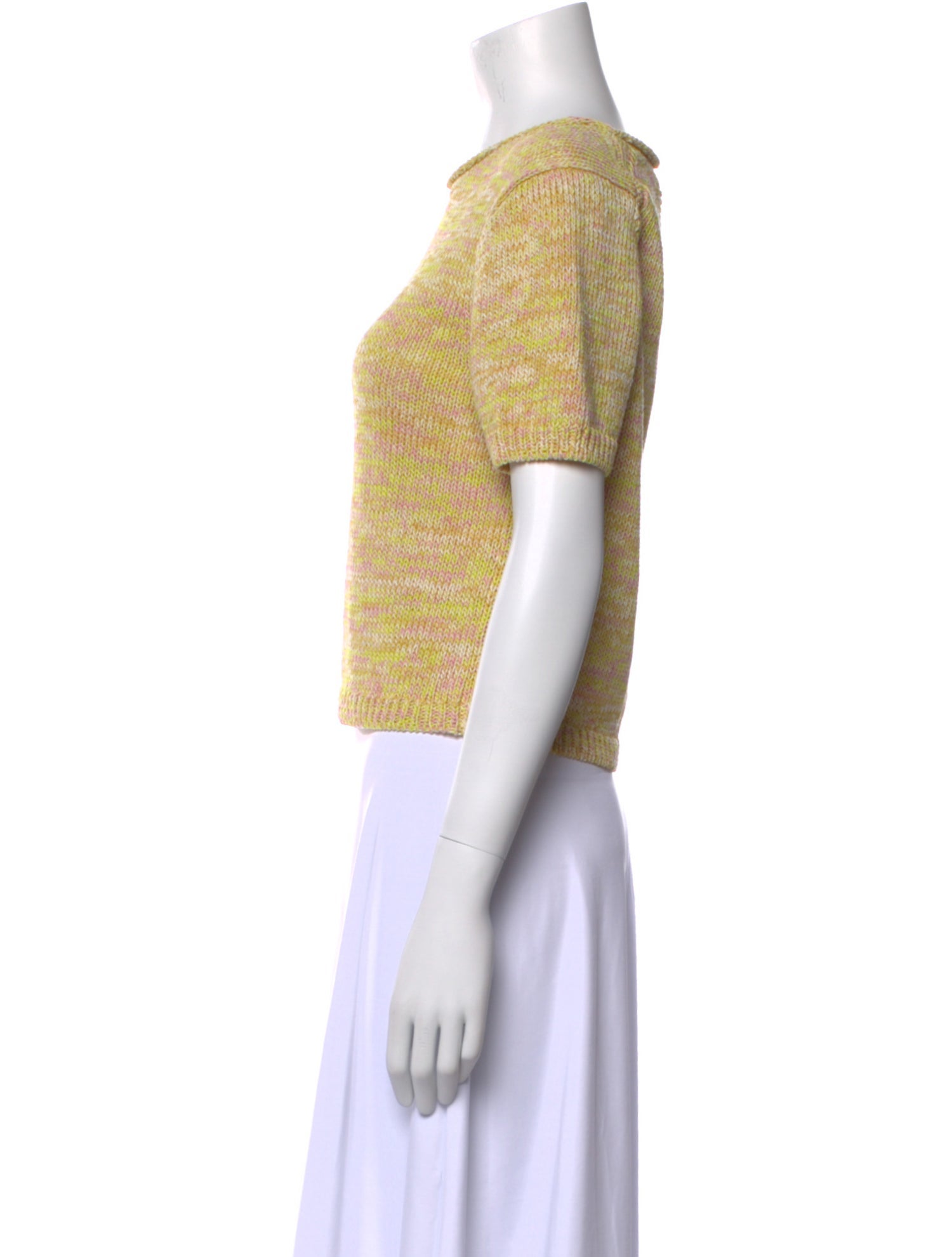 Guest in Residence Printed Scoop Neck Crop Top