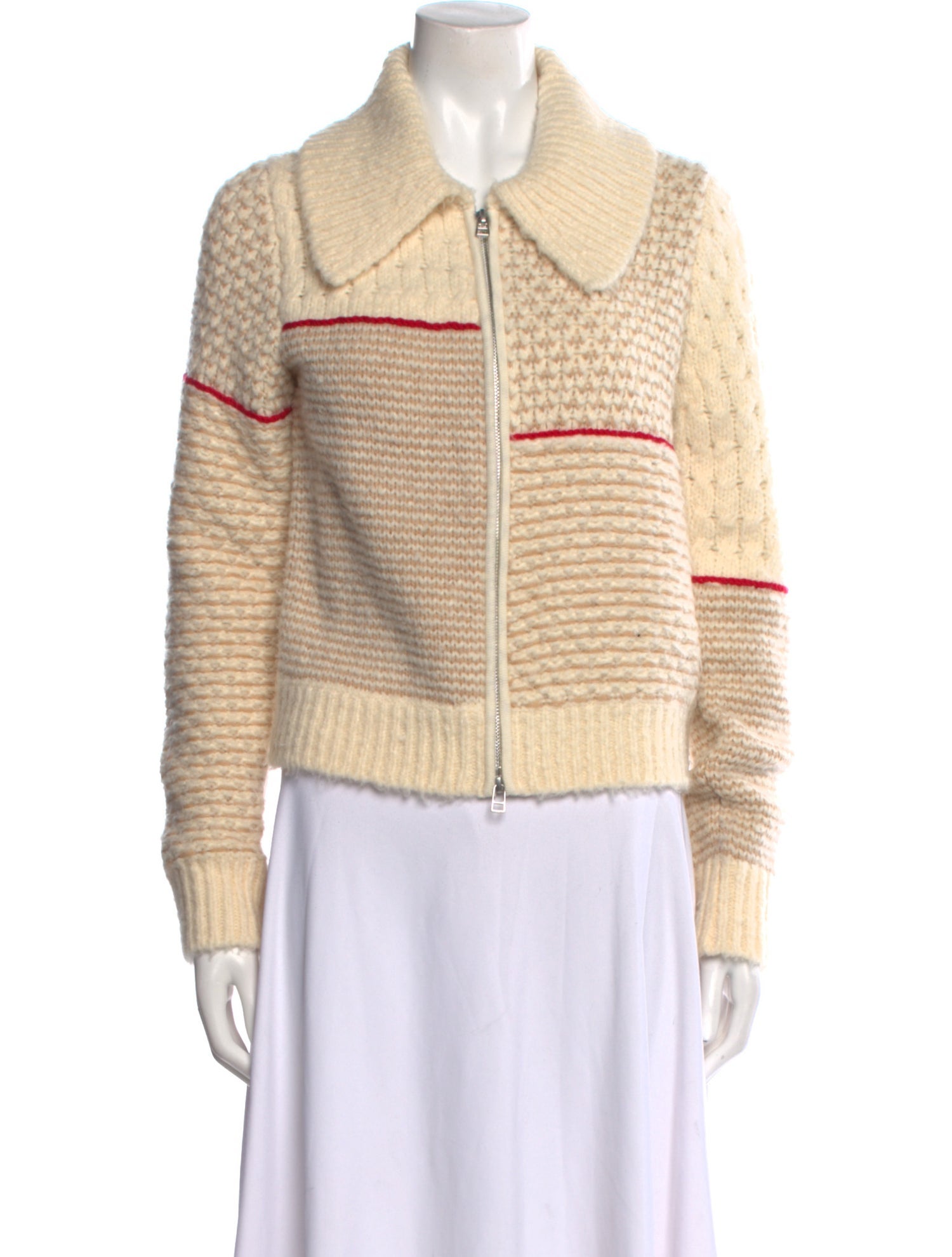 Guest in Residence Wool Colorblock Pattern Sweater