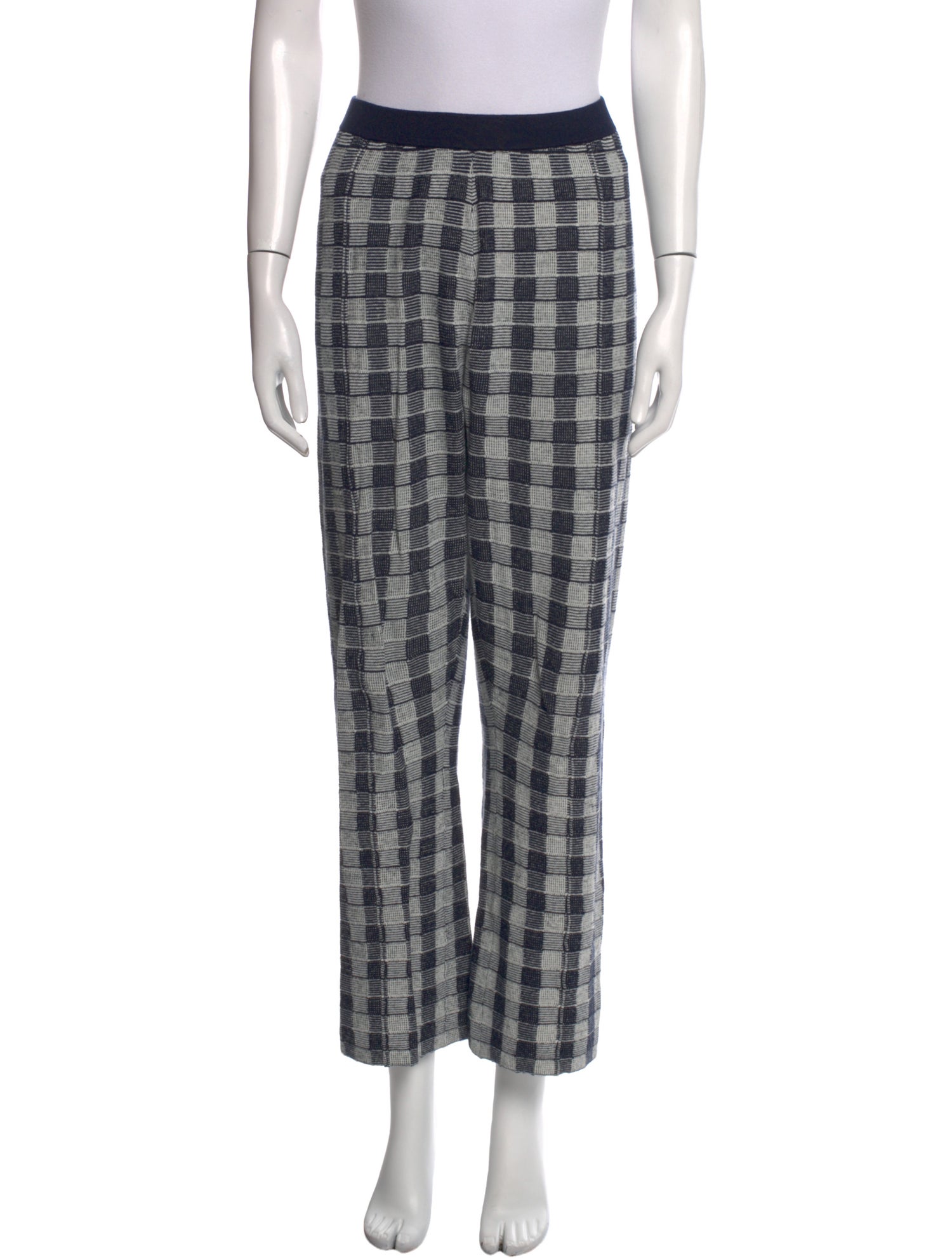 Guest in Residence Plaid Print Wide Leg Pants