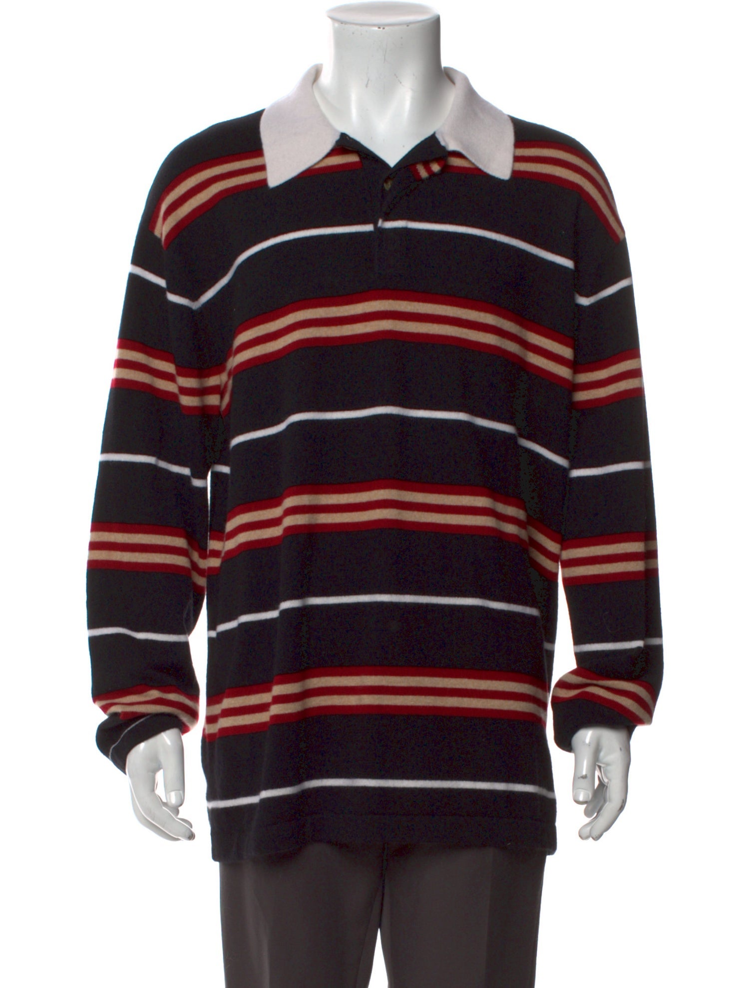 Guest in Residence Cashmere Striped Polo Sweater