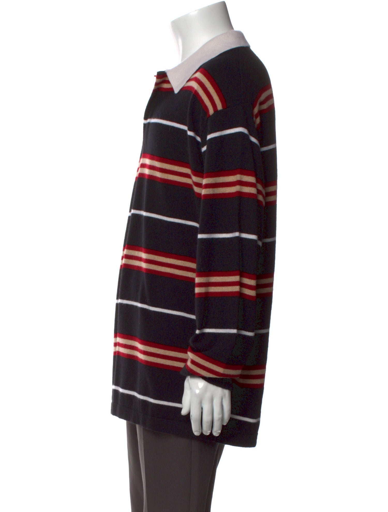 Guest in Residence Cashmere Striped Polo Sweater