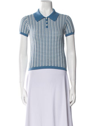 Guest in Residence Plaid Print Short Sleeve Polo