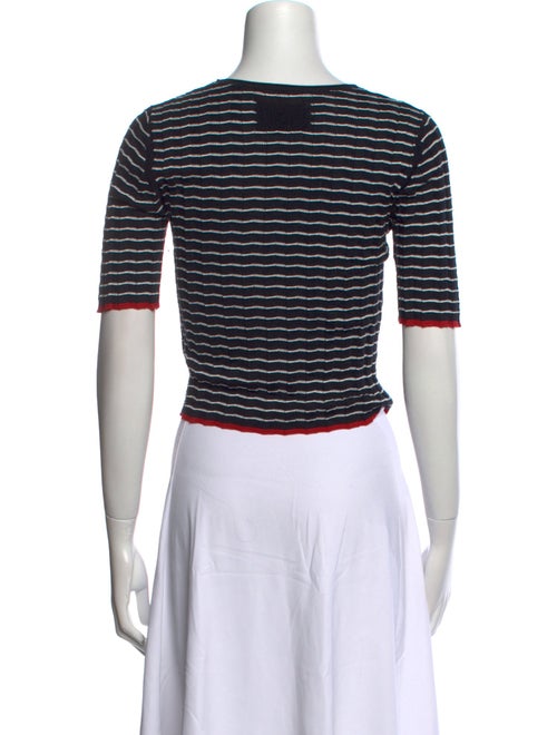 Guest in Residence Striped Crew Neck Crop Top