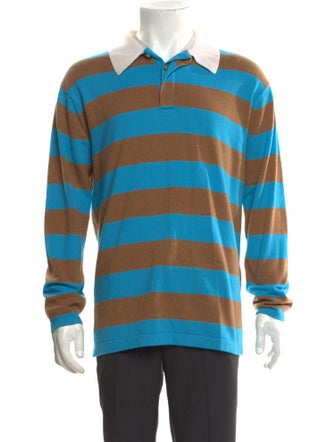 Guest in Residence Cashmere Striped Polo Sweater
