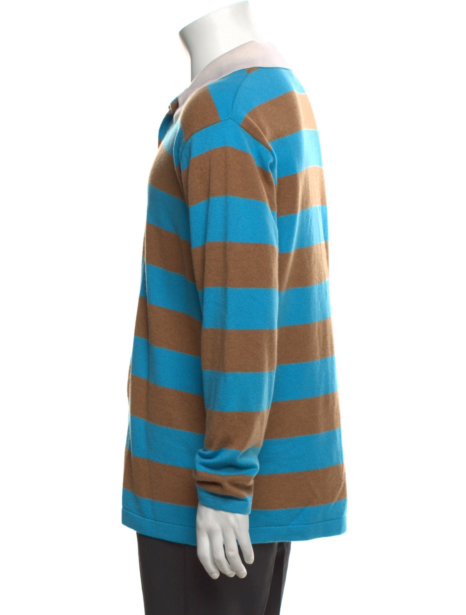 Guest in Residence Cashmere Striped Polo Sweater