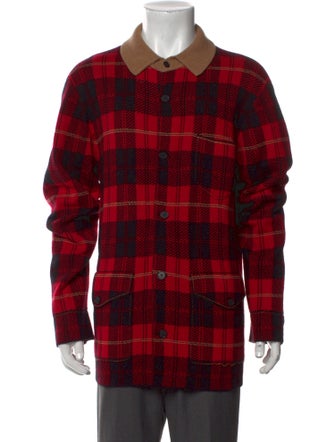 Guest in Residence Wool Plaid Print Polo Sweater
