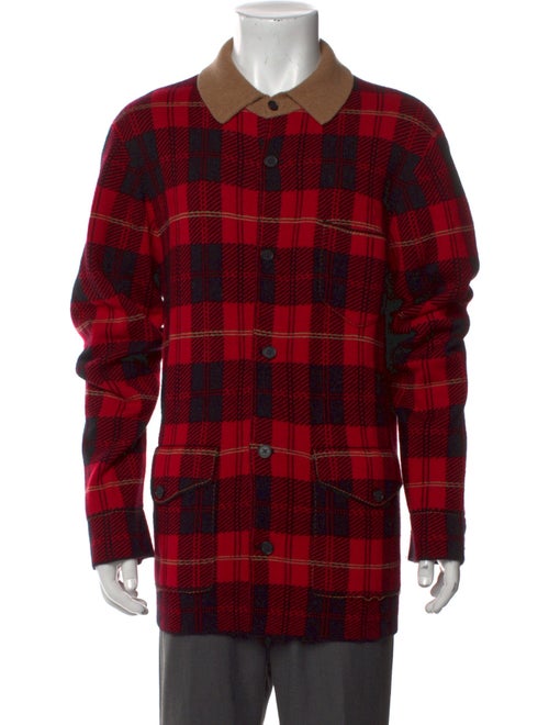 Guest in Residence Wool Plaid Print Polo Sweater