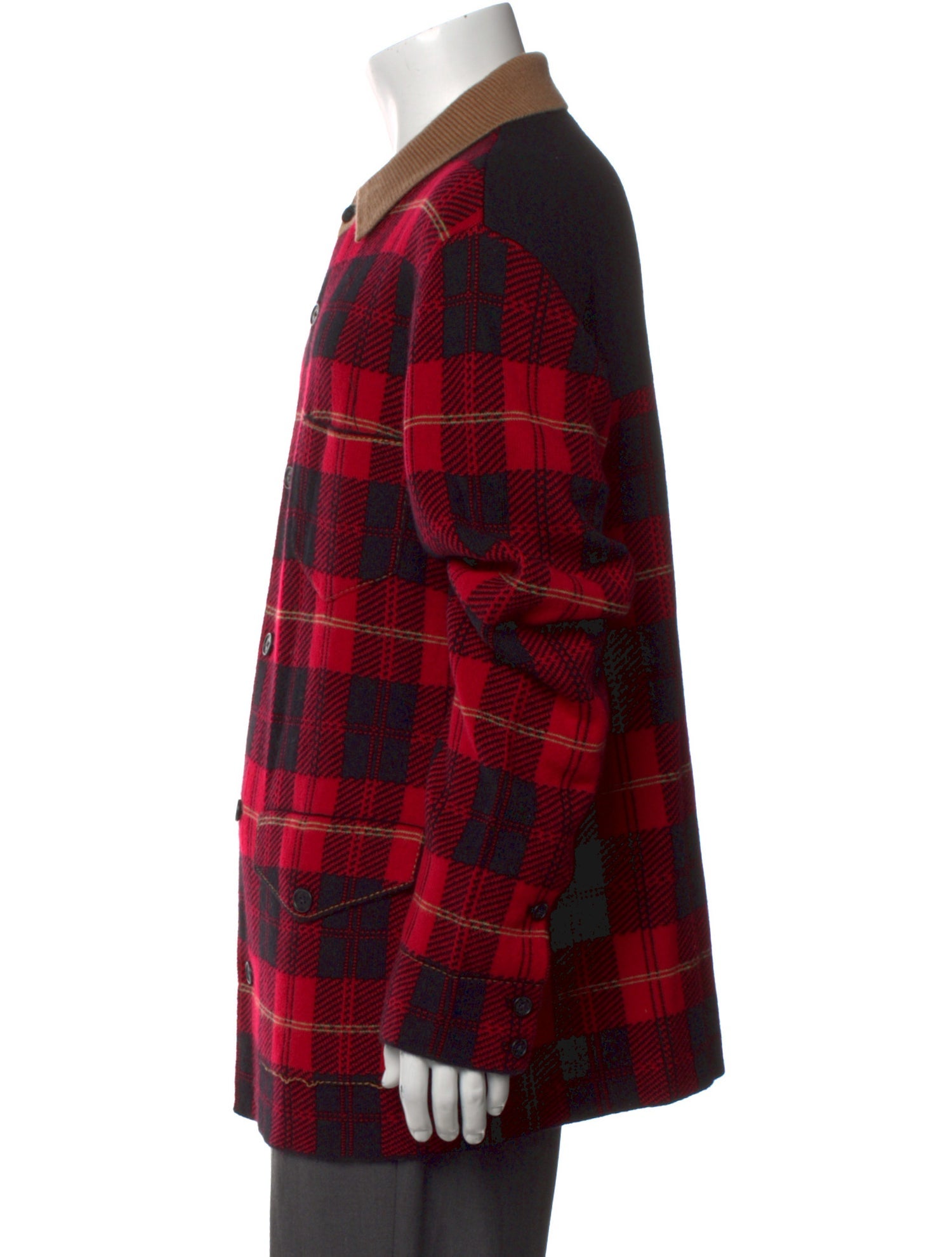 Guest in Residence Wool Plaid Print Polo Sweater