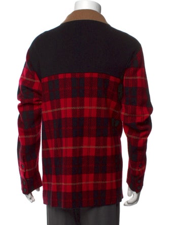 Guest in Residence Wool Plaid Print Polo Sweater