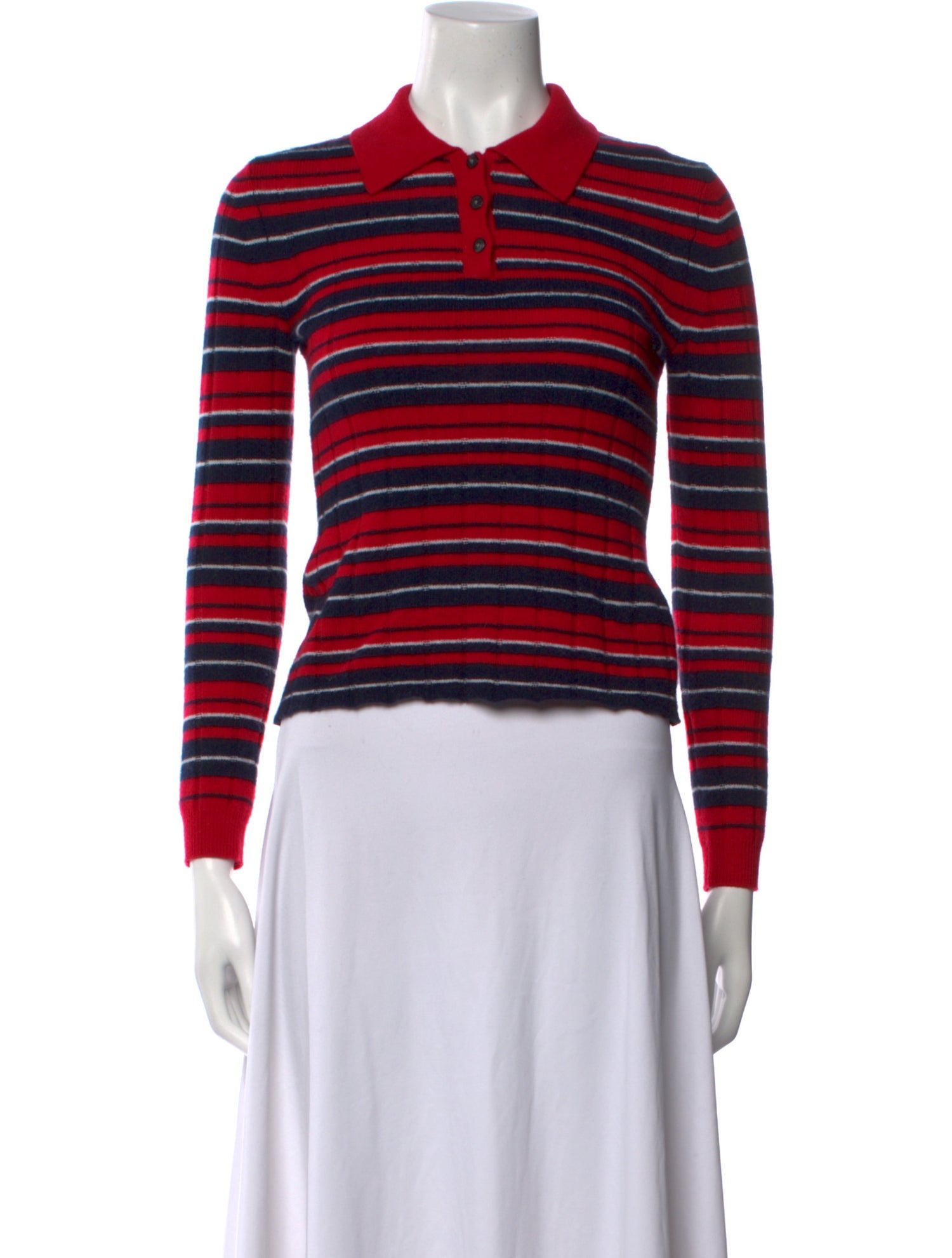 Guest in Residence Cashmere Striped Crop Top