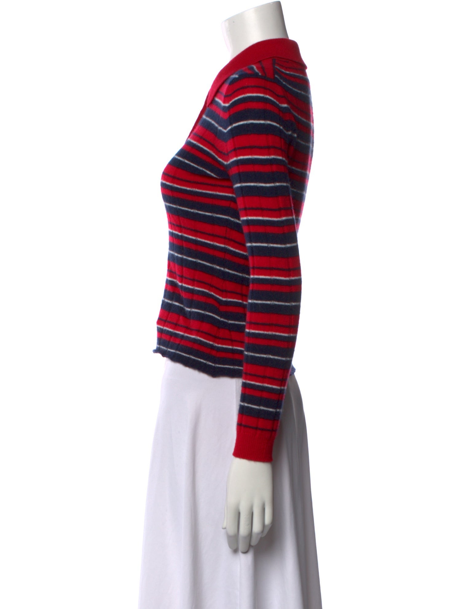 Guest in Residence Cashmere Striped Crop Top