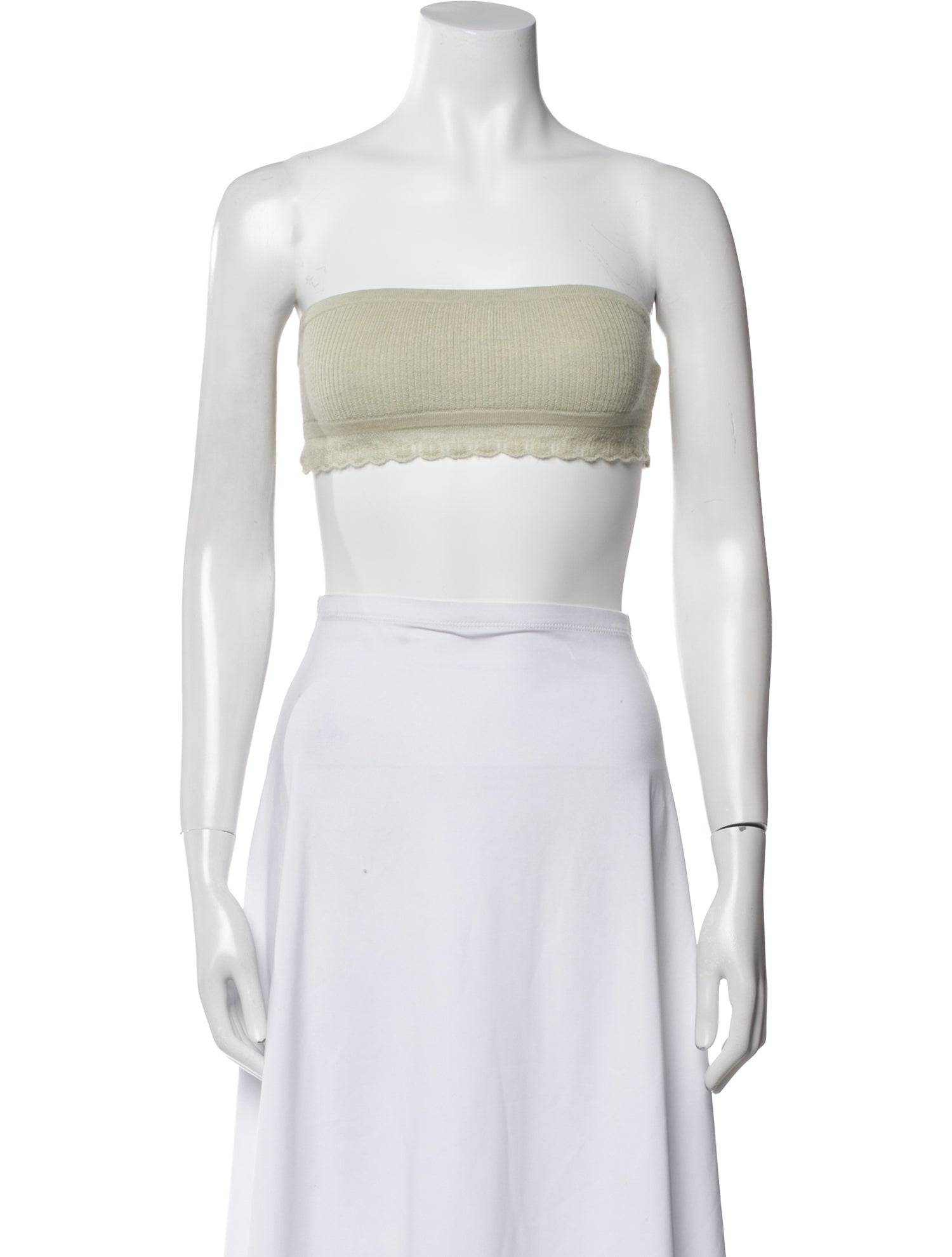 Guest in Residence Cashmere Strapless Crop Top