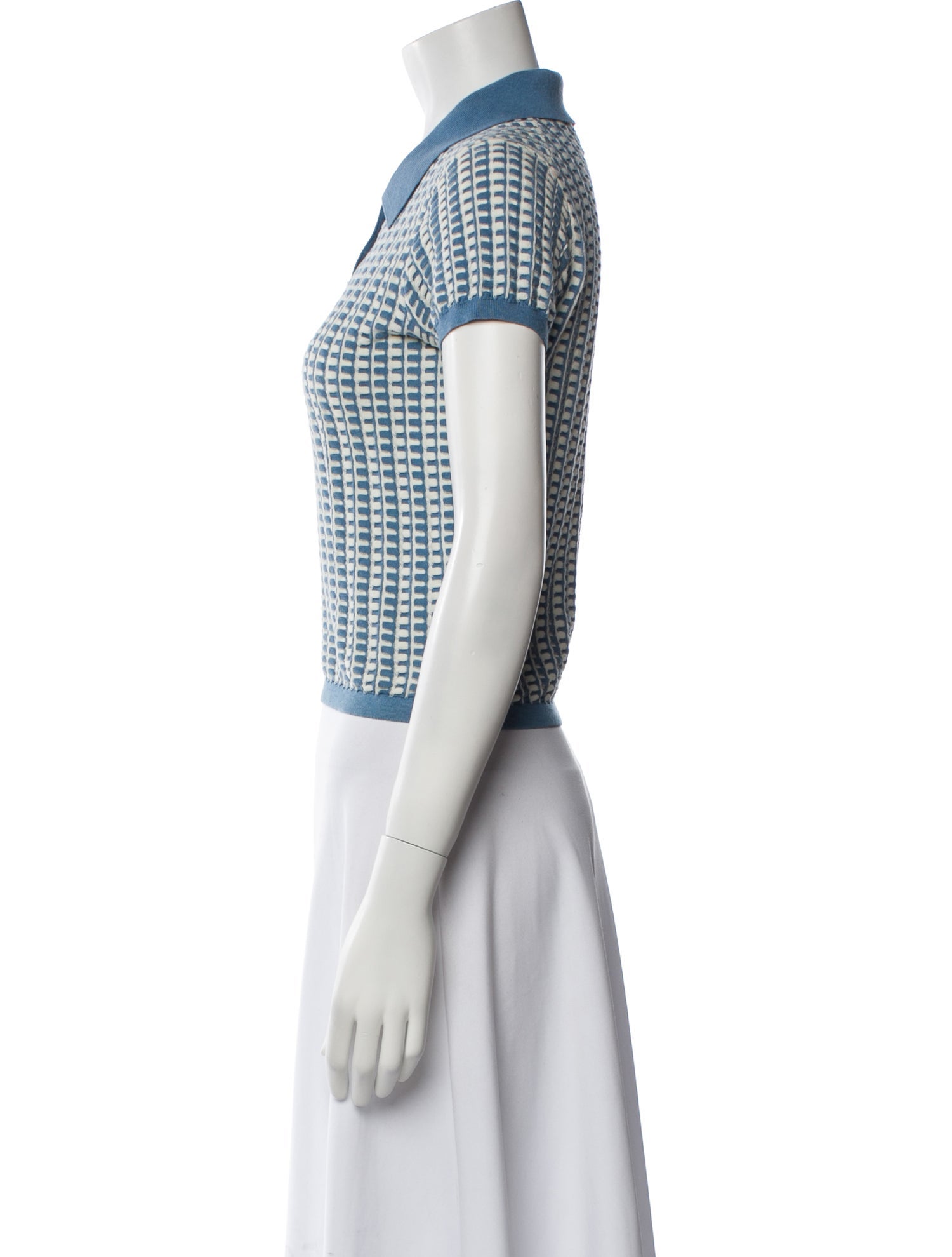 Guest in Residence Plaid Print Short Sleeve Crop Top