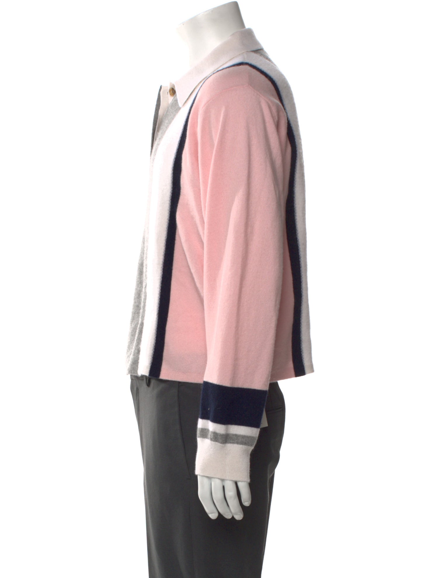 Guest in Residence Cashmere Colorblock Pattern Polo Sweater