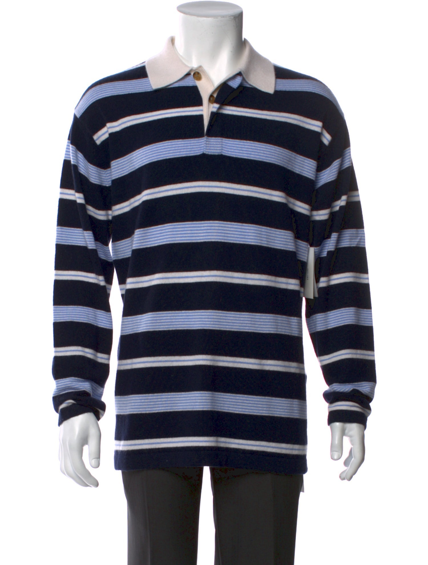Guest in Residence Cashmere Striped Polo Sweater w/ Tags