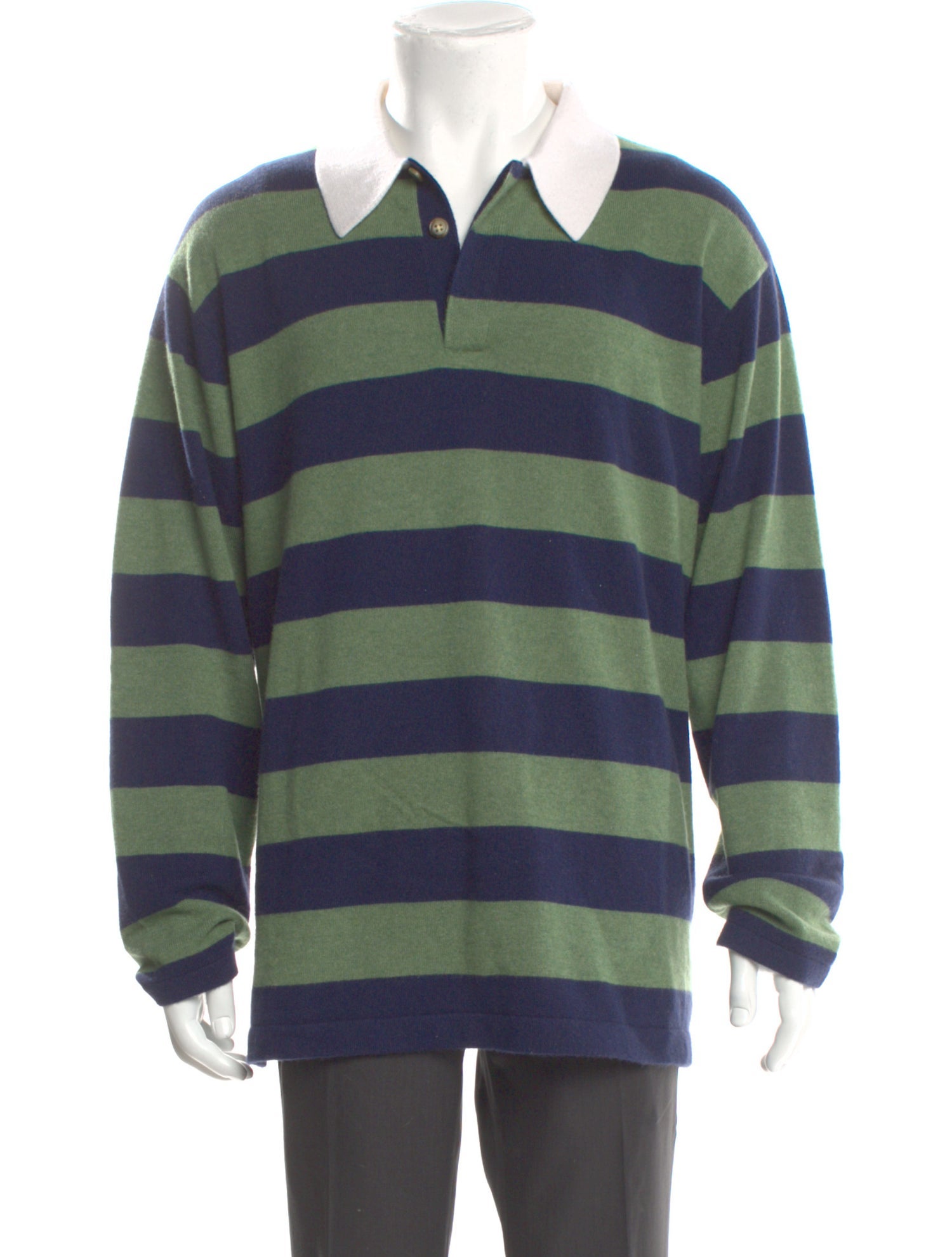 Guest in Residence Cashmere Striped Polo Sweater