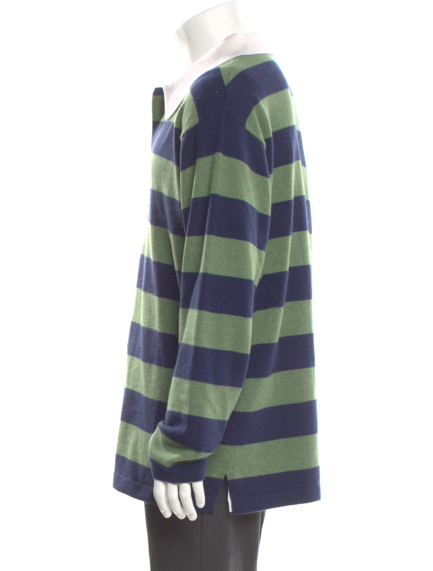 Guest in Residence Cashmere Striped Polo Sweater