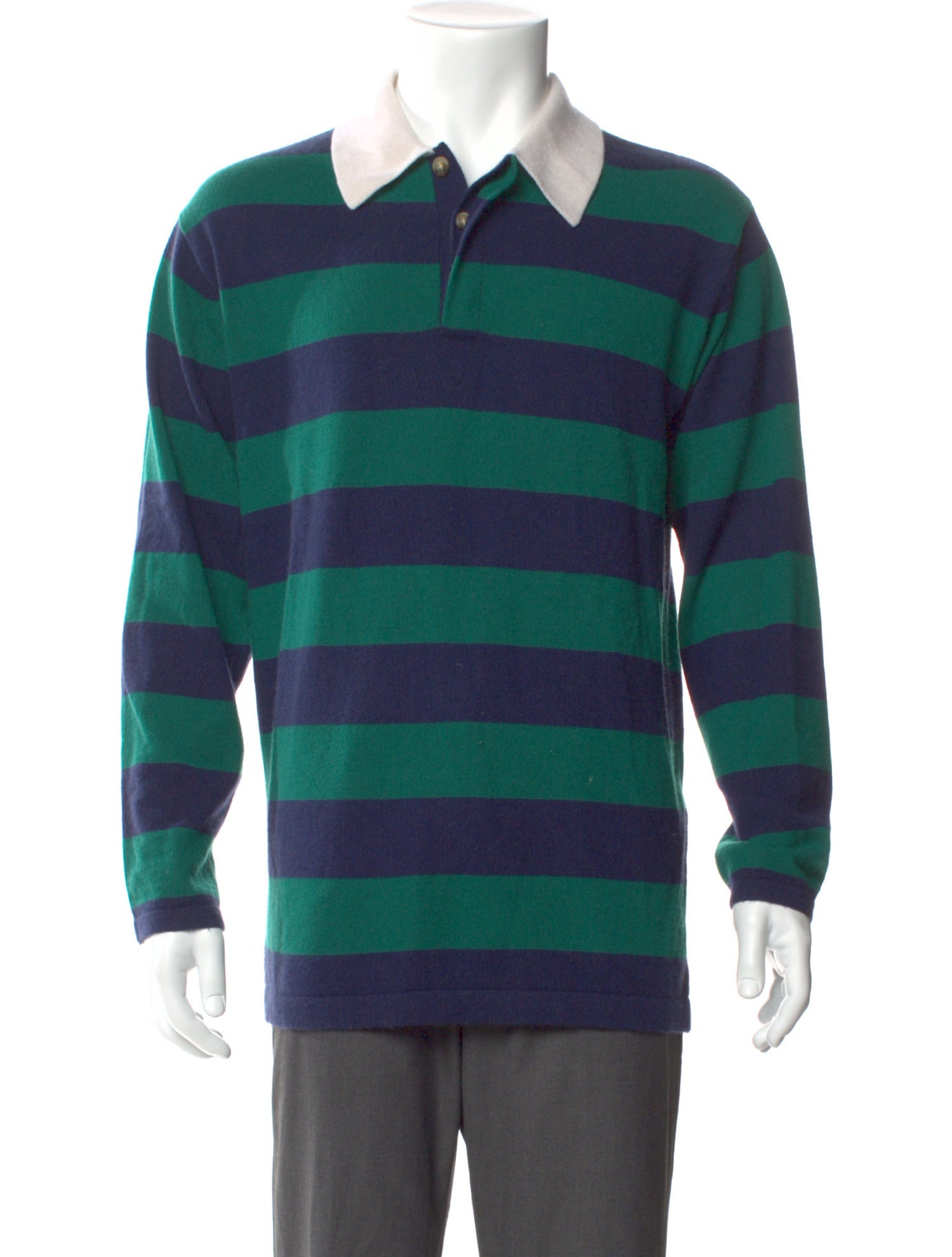 Guest in Residence Cashmere Striped Polo Sweater