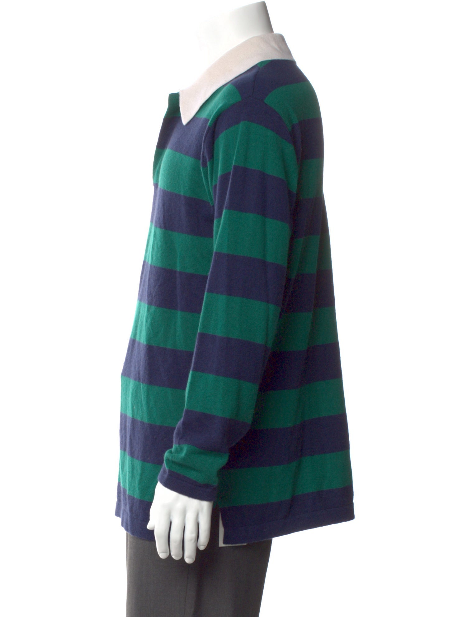 Guest in Residence Cashmere Striped Polo Sweater