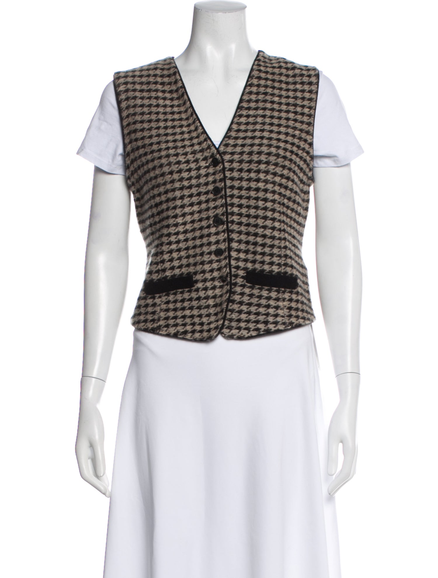 Guest in Residence Cashmere Plaid Print Vest