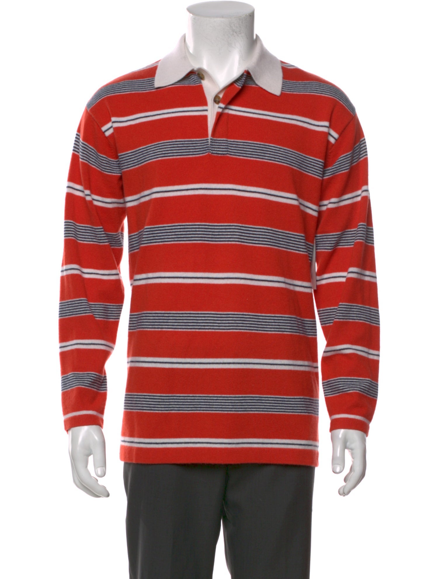 Guest in Residence Cashmere Striped Polo Sweater w/ Tags