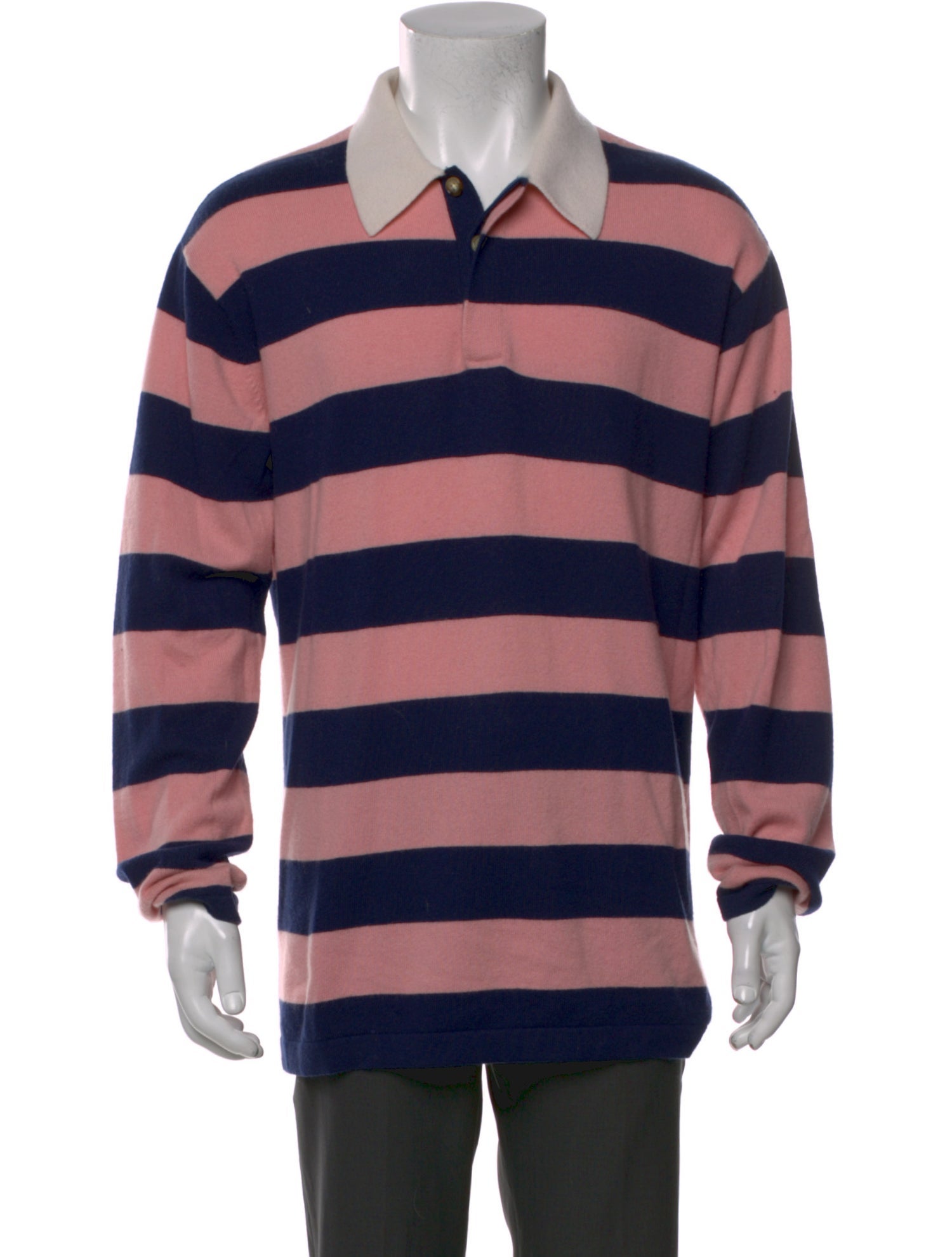 Guest in Residence Cashmere Striped Polo Sweater