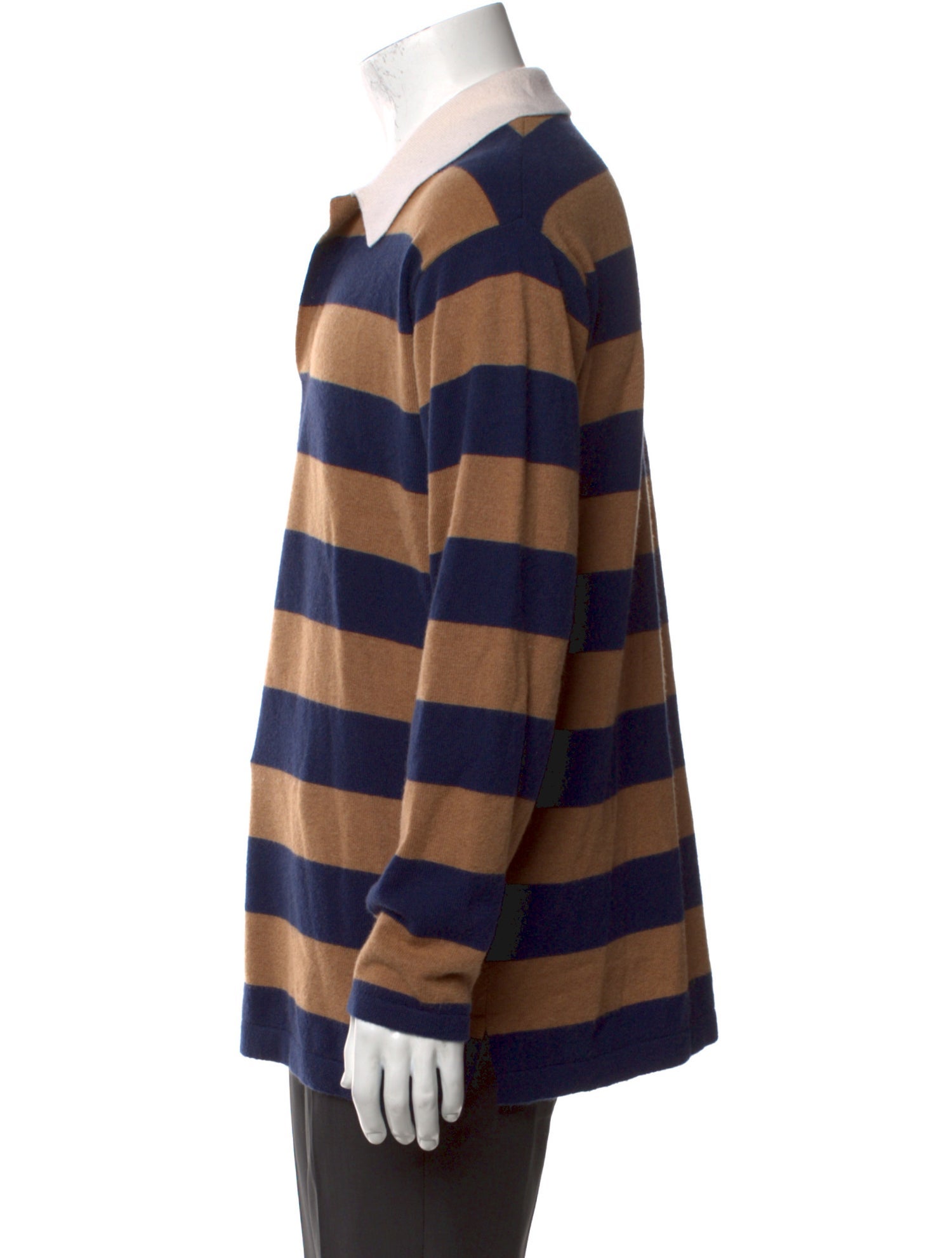 Guest in Residence Cashmere Striped Polo Shirt