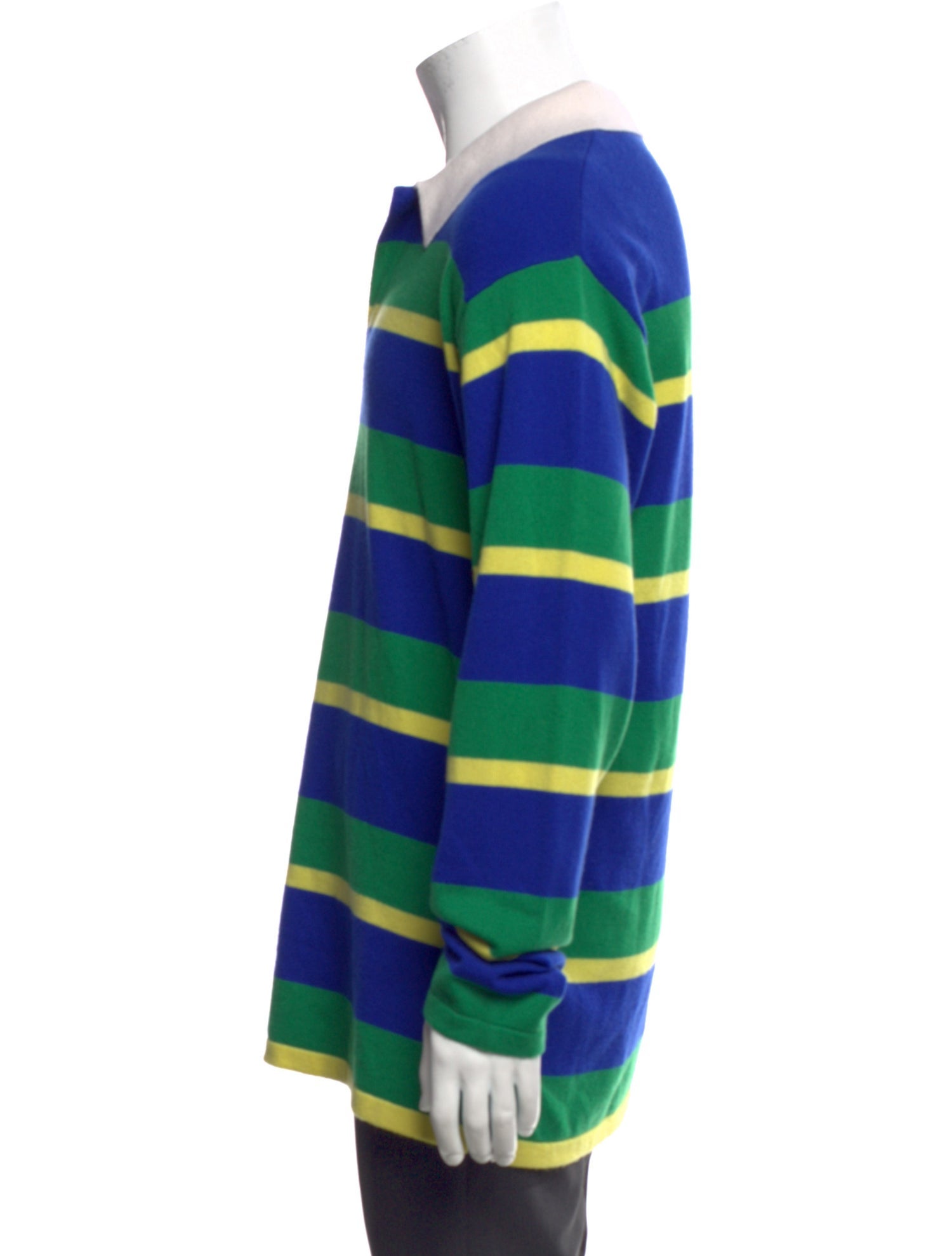 Guest in Residence Cashmere Striped Polo Sweater