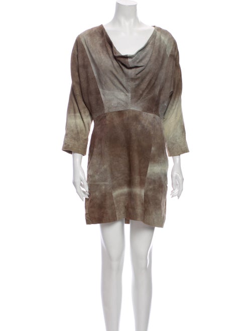 Gestuz Leather Mini Dress Brown