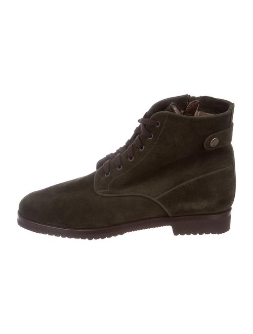 Gravati Suede Combat Boots Green