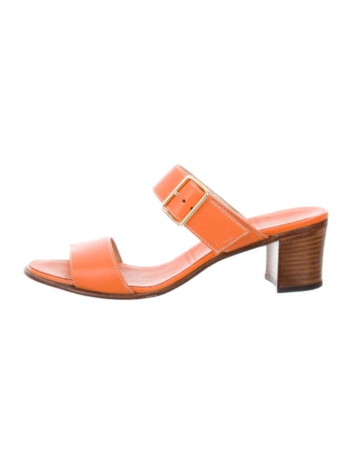 Gravati Leather Slides Orange